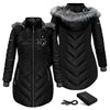 Women's Baltimore Ravens ActionHeat Black 5V Battery Heated Long Puffer Full-Zip Hoodie Jacket