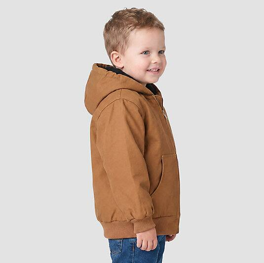 Boys' Long Sleeve Canvas Insulated Active Brown Jacket (Baby/Toddler) Left Side Veiws