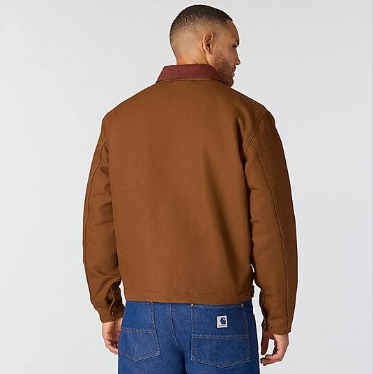 Crafted Series Duck Sherpa Lined Chore Brown Jacket Back Veiws