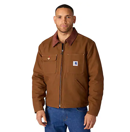 Crafted Series Duck Sherpa Lined Chore Brown Jacket Front Veiws