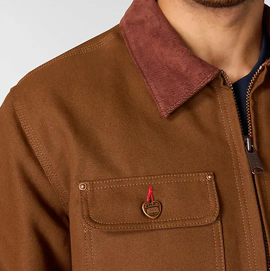 Crafted Series Duck Sherpa Lined Chore Brown Jacket Zipper & Caller Veiws
