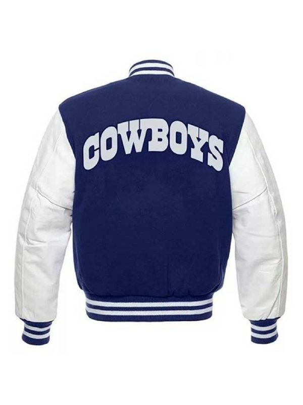 Dallas Cowboys Letterman Blue Jacket Back Veiws