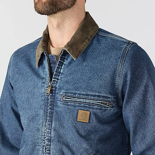 Denim Detroit Muskegon Jacket Close-up Front Viewa