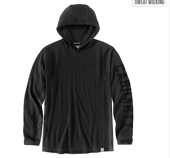 Force Relaxed Logo Black Hoodie Front Veiws