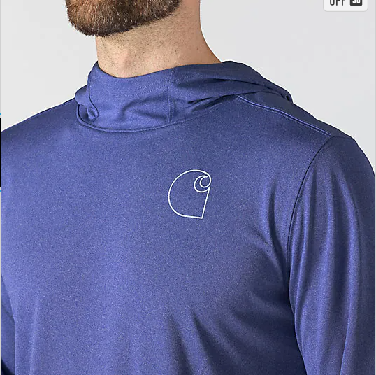 Force_Sun_Defende_Relaxed_Logo_Racher's Sky Heather_Hoodie_Close-up Neckline Views