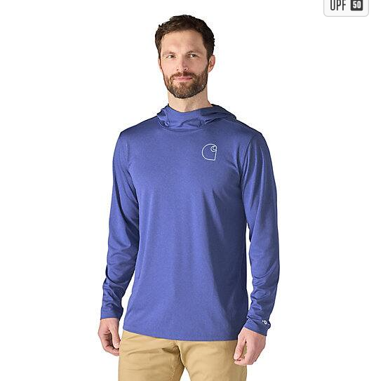 Force Sun Defende Relaxed Logo Racher's Sky Heather Hoodie Front Veiws