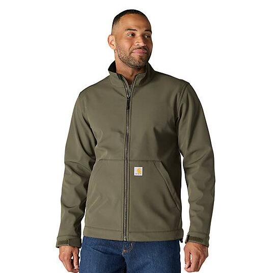 Galesburg Softshell Moss Jacket Front Veiws