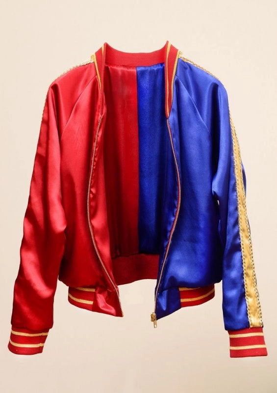 Harley Quinn Suicide Squad Red Jacket Front Veiws