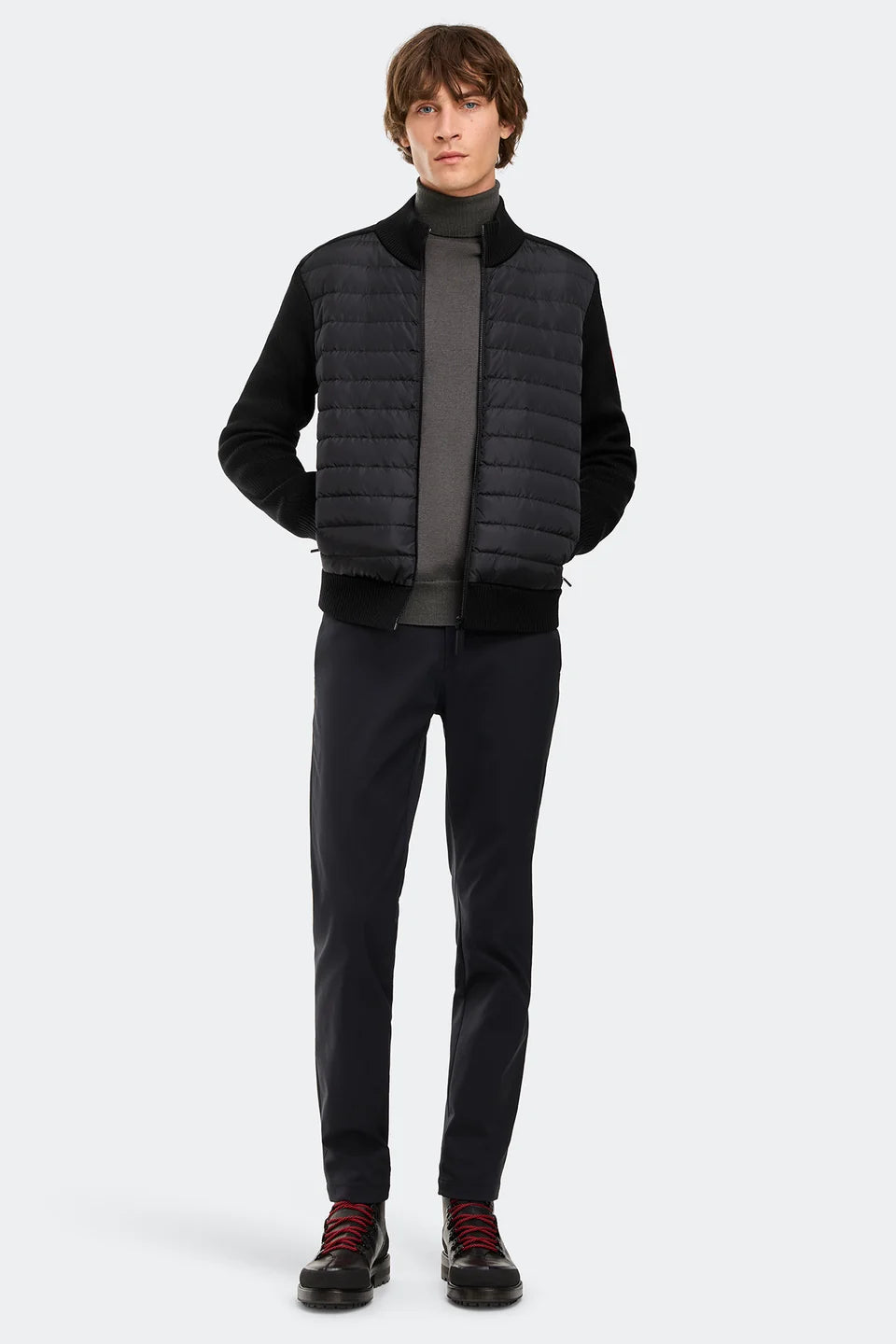 HyBridge® Knit Black Jacket Full Body Front Veiws