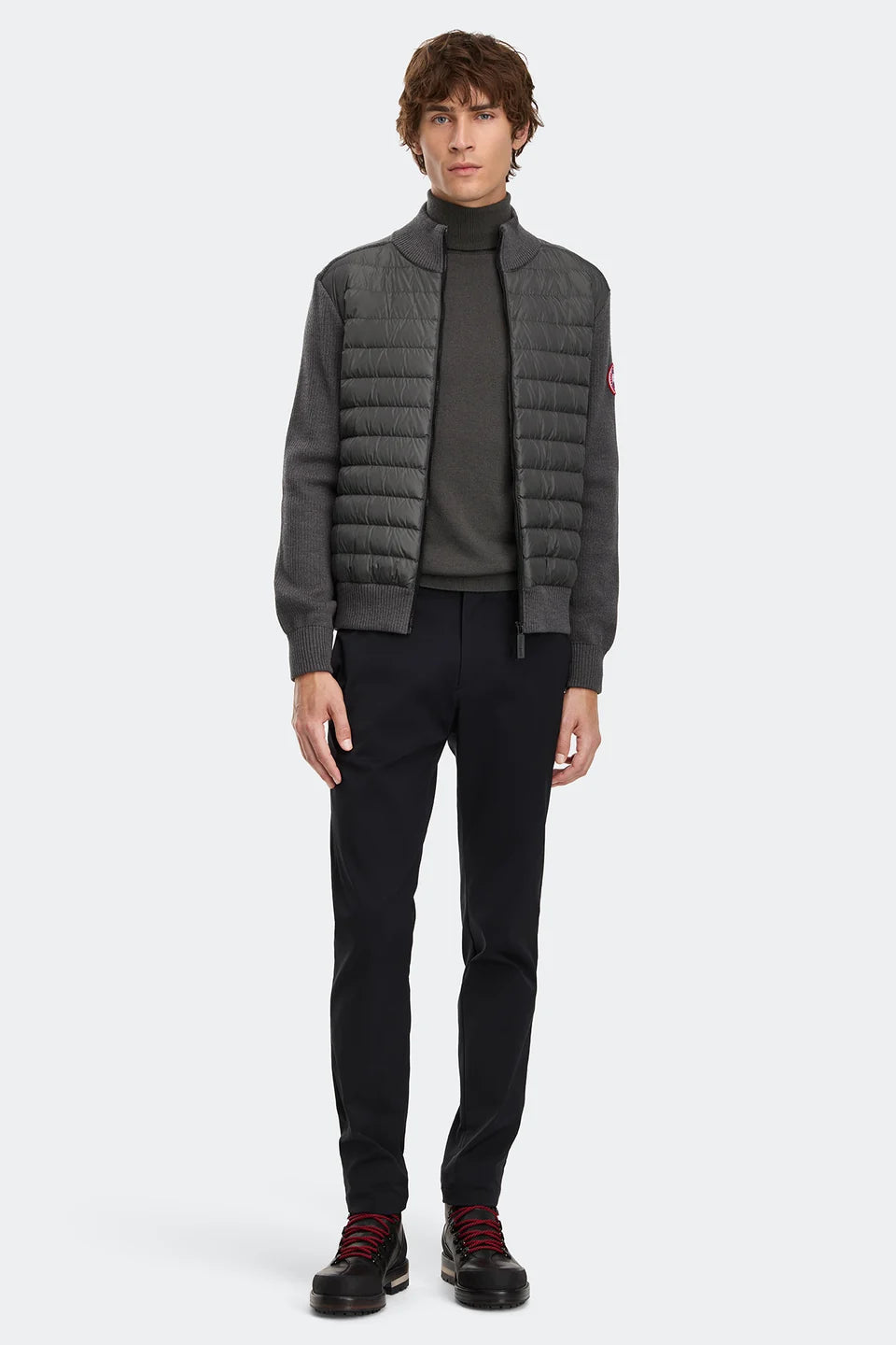 HyBridge® Knit Iron Grey Jacket Full Body Front Veiws