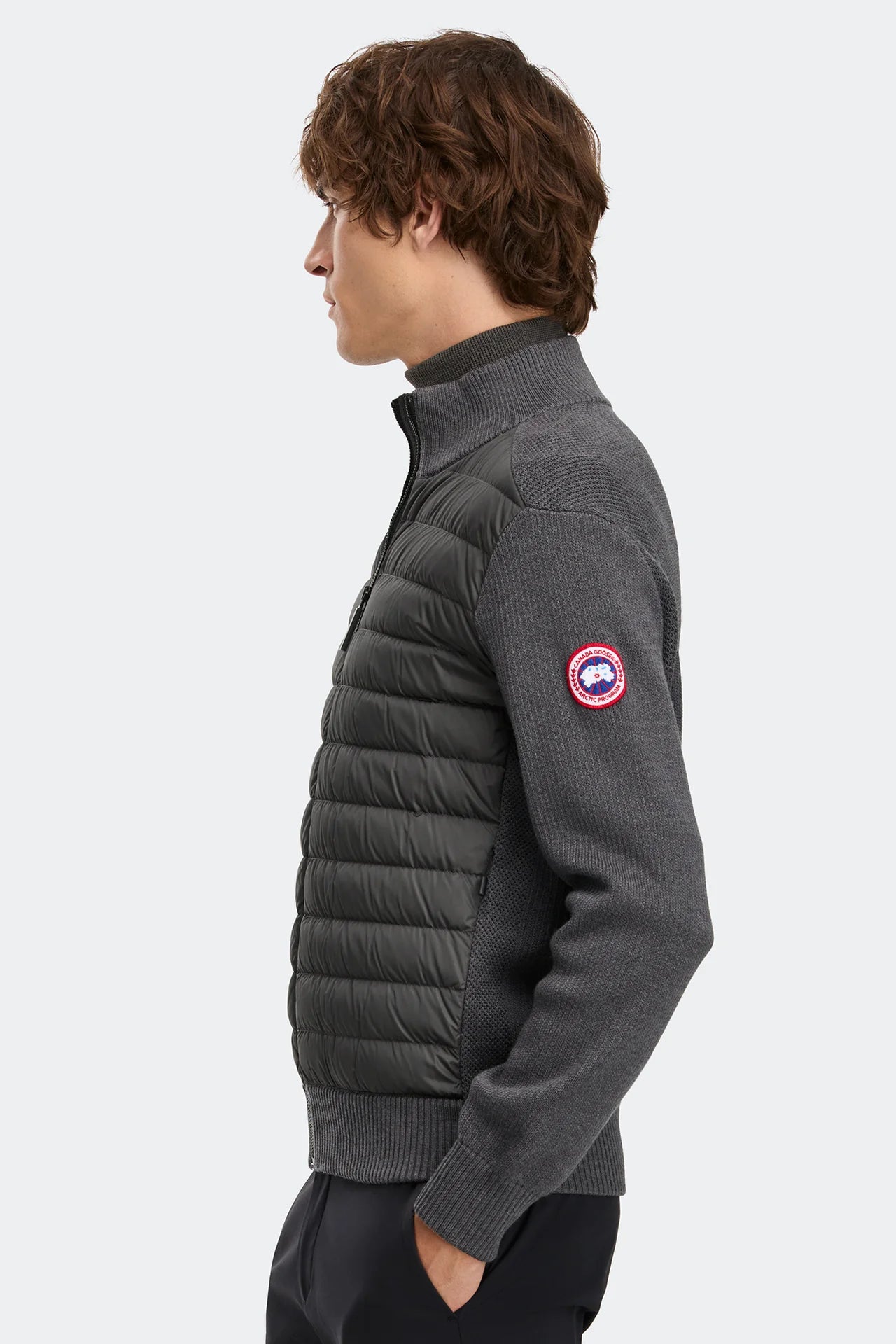 HyBridge® Knit Iron Grey Jacket Left Side Veiws