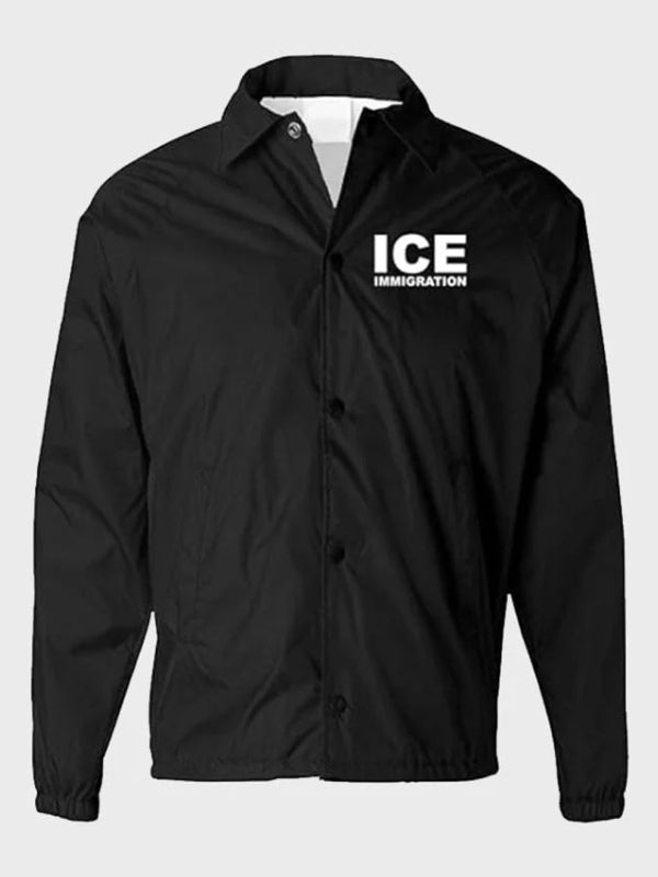 Ice Immigration Black Jacket Front Veiws
