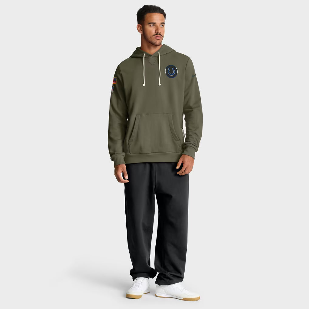 Indianapolis Colts Nike Salute to Service Olive Green Hoodie Full Body Front Veiws