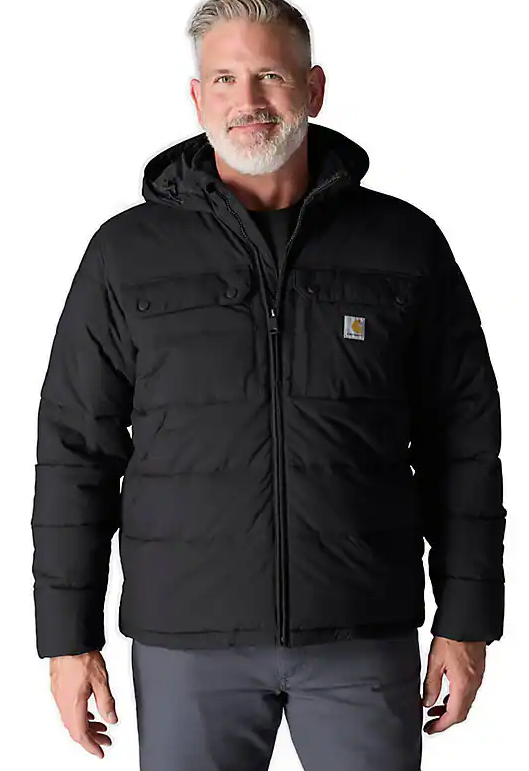 Livingston Jacket black insulated hooded jacket front views