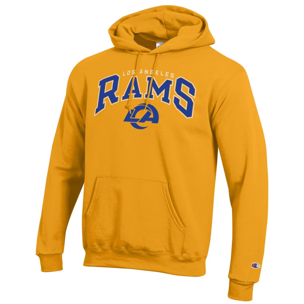 Gold Los Angeles Rams pullover hoodie Front views
