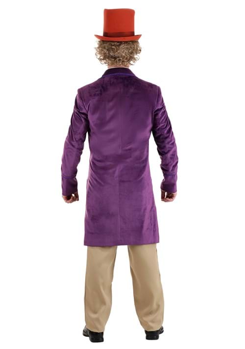 Men's Authentic Willy Wonka Costume Purple Jacket Back Veiws