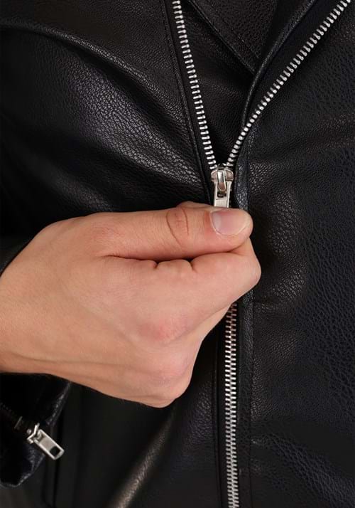 Men's Grease Authentic T-Birds Black Jacket Costume Zipper Closed Veiws