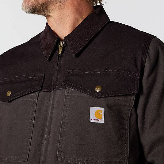 Montana Rugged Flex™ Duck Dark Brown Jacket Two Pocket Veiws