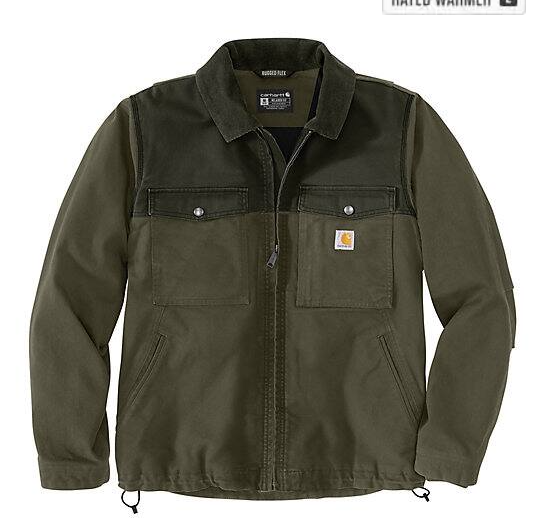 Montana Rugged Flex™ Duck Moss Jacket  Front Veiws