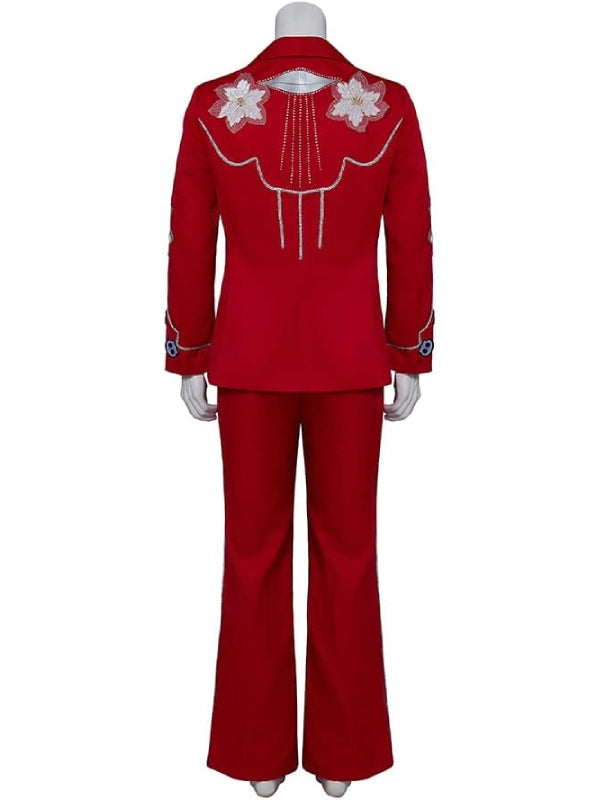 Nope 2022 Steven Yeun Red Cowboy Suit Back Veiws