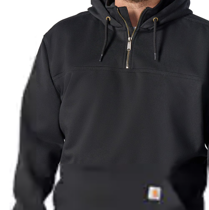 Paxton 1/4-Zip Black Front Veiw Sweatshirts  