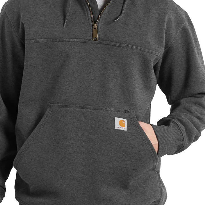 Paxton_1_4-Zip_Carbon Heather_Coller Zipper_Veiw_Sweatshirts