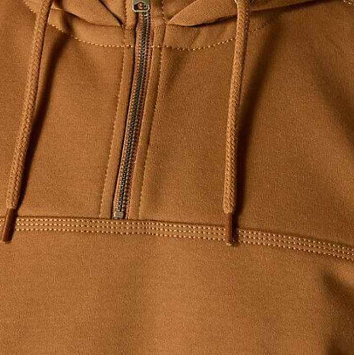 Paxton_1_4-Zip_Carhartt Brown_Coller Zipper_Veiw_Sweatshirts