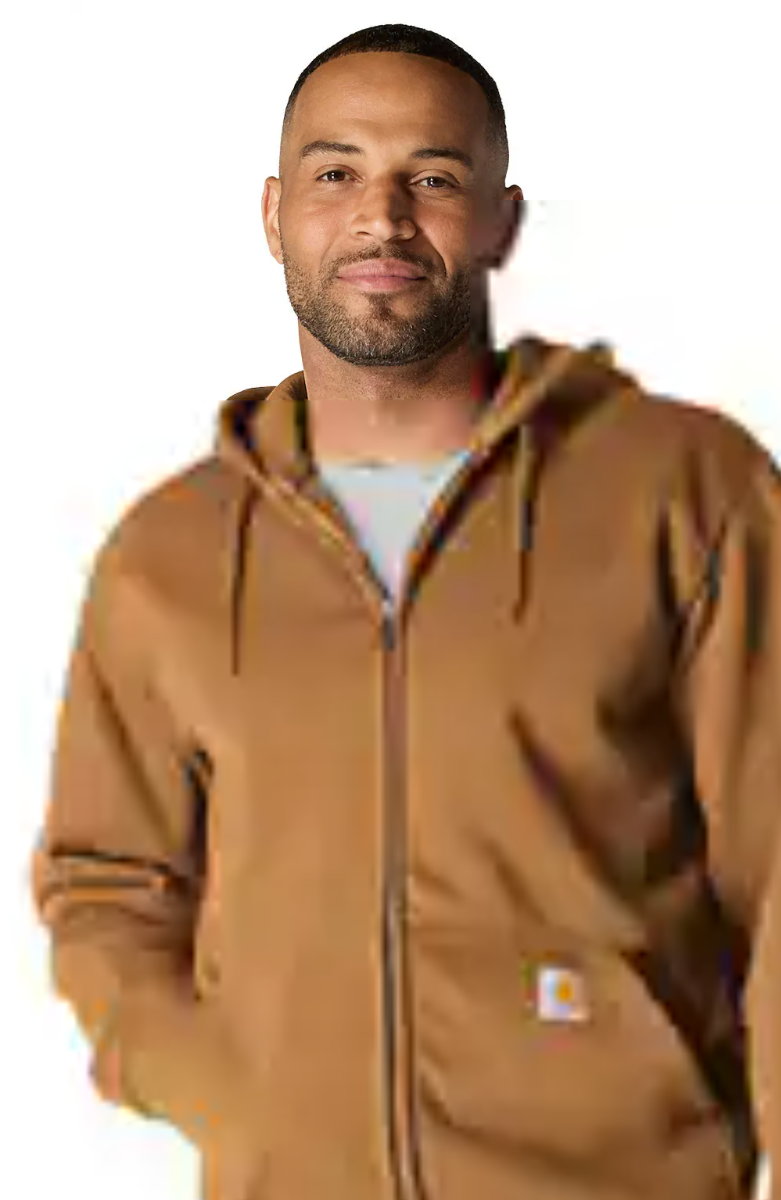 Paxton Full Zip Carhartt Brown Sweatshirt front side views