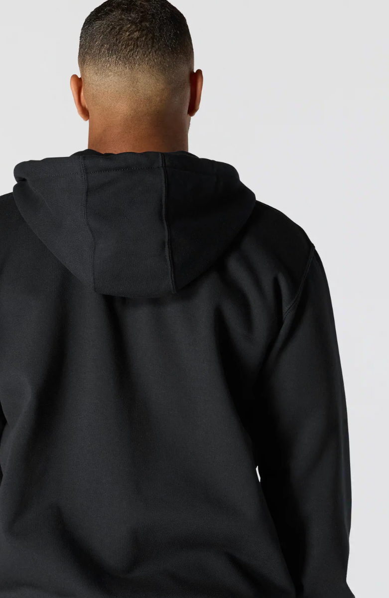 Paxton Full Zip Dark Black Sweatshirt back hut views 