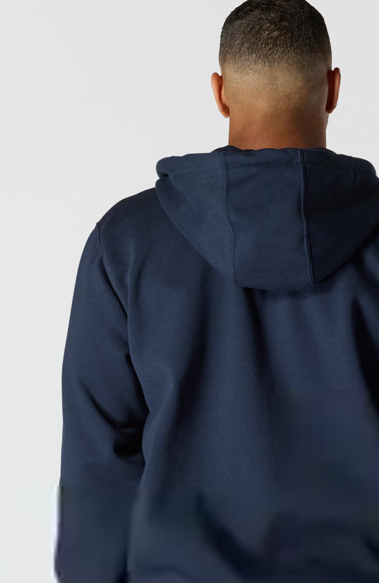 Paxton Full Zip Dark Blue Sweatshirt back side views 