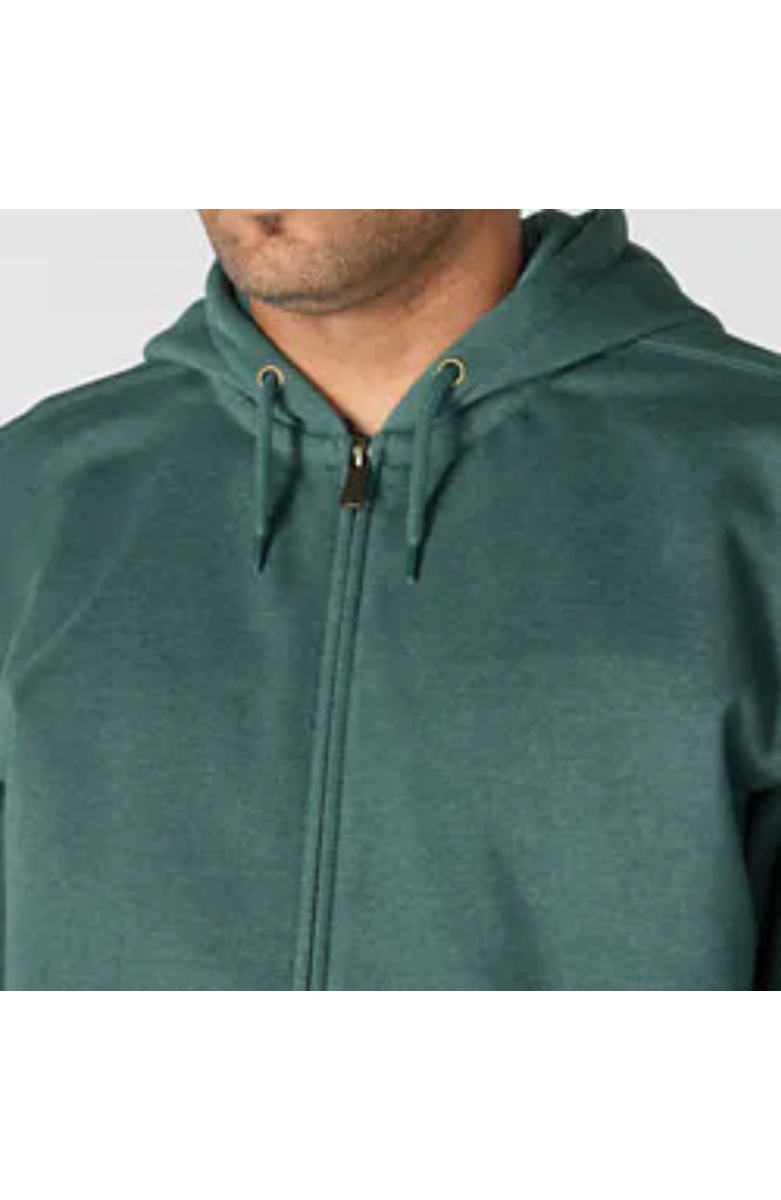 Paxton Full Zip Dark Harbor Teal Heather Color Sweatshirt caller zipper views 