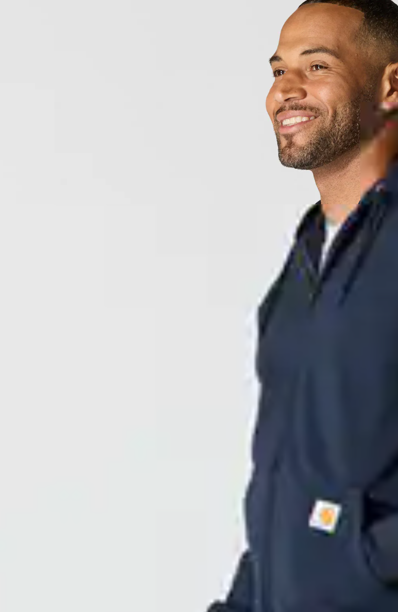 Paxton Full Zip Dark New Navy  Sweatshirt left  side views 