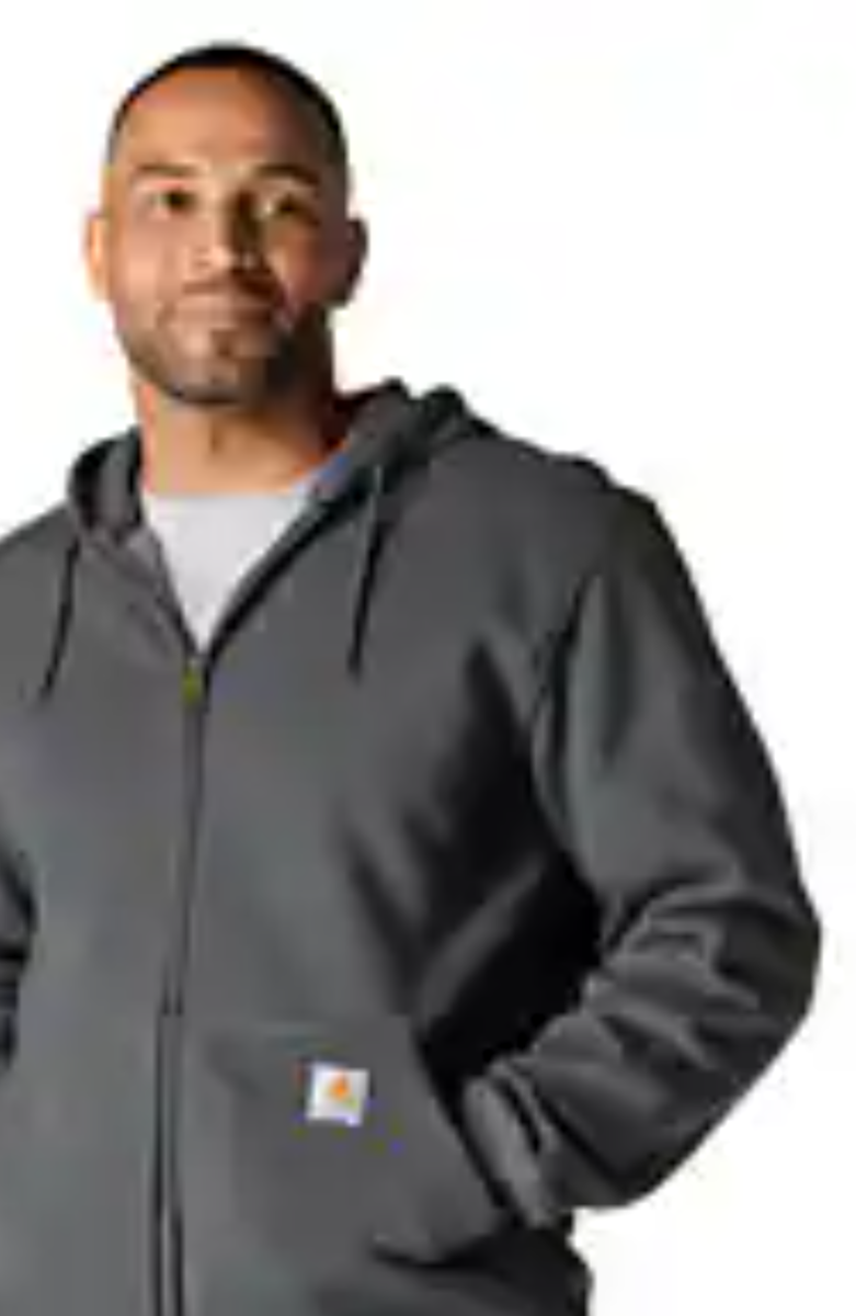 Paxton Full Zip  Sweatshirt Carbon Heather front side views