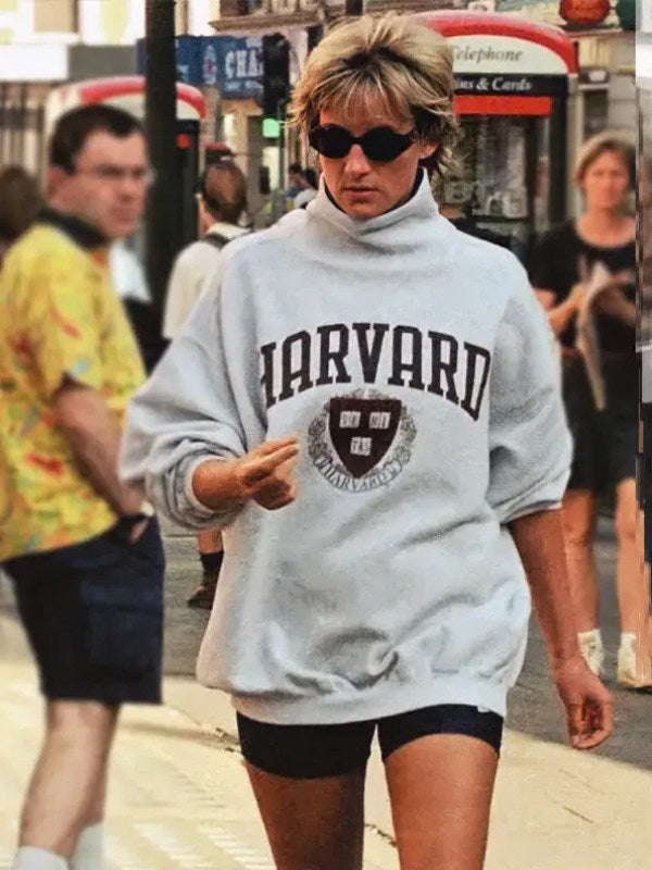Princess Diana Harvard Light Gray Sweatshirt Front Veiws