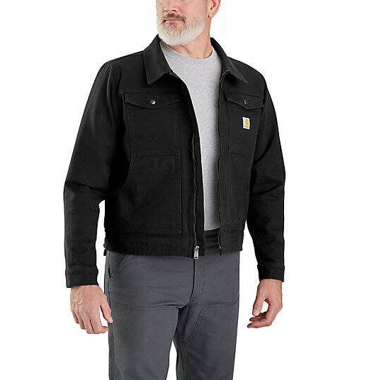 Rugged Flex® Duck Berwick Black Jacket Front Veiws