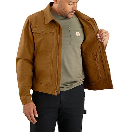 Rugged Flex® Duck Berwick Burnished Logs Jacket Inner Pocket Veiws