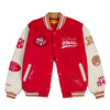 San Francisco 49ers GOLF WANG Letterman Red Jacket Front Veiws