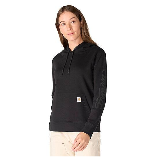 Sawyer Script Logo Black Sweatshirt Front Veiws