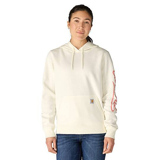 Sawyer Script Logo Eggshell Sweatshirt Front Veiws