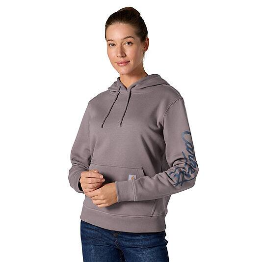 Sawyer Script Logo Stone Brown Sweatshirt Front Veiws