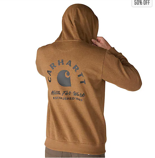 Sawyer Work Brown Sweatshirt Back Veiws