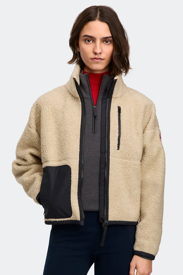 Simcoe Zip Up Fleece Light Tan Jacket Front Veiws