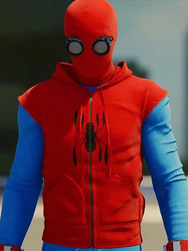 Spiderman Homecoming Costume Red Hoodie Front Veiws