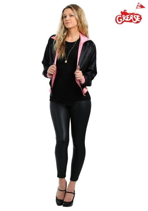 Stephanie's Pink Ladies Jacket Costume Full Body Front Veiws