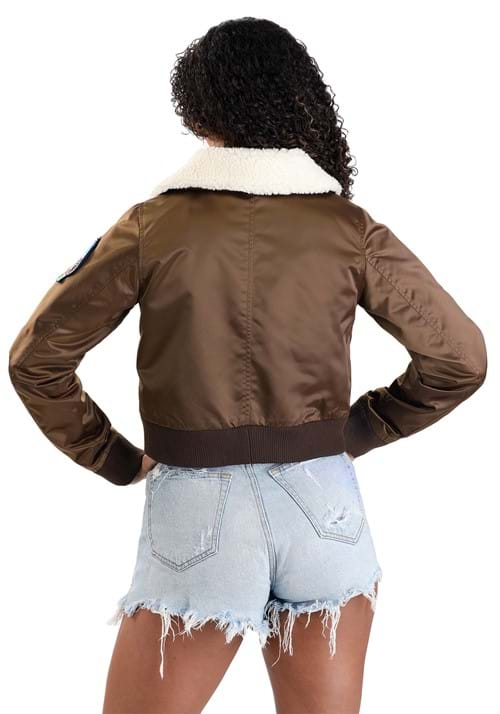 Top Gun Women's Bomber Brown Jacket Costume Back Veiws