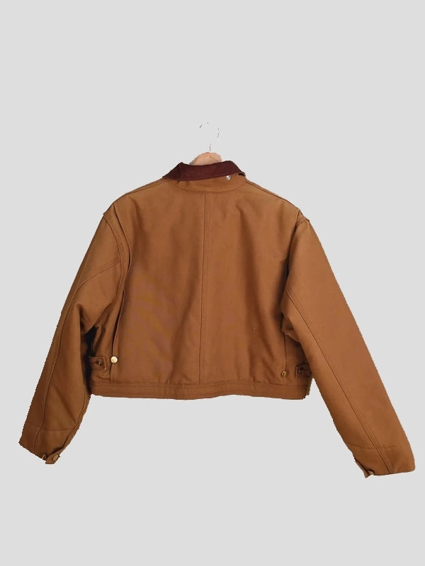Vintage Carhartt x NY Yankees Crop Crahartt Brown Jacket Back Veiws