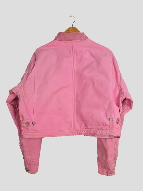 Vintage Carhartt x NY Yankees Crop Pink Jacket Back Veiws