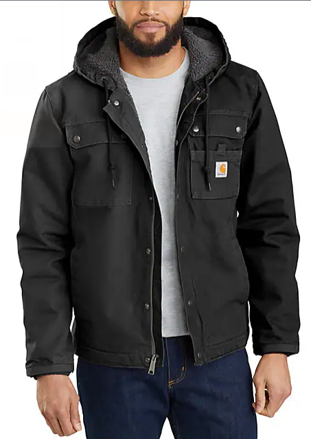 Washed Duck Black Bartlett Jacket Open Front Veiws