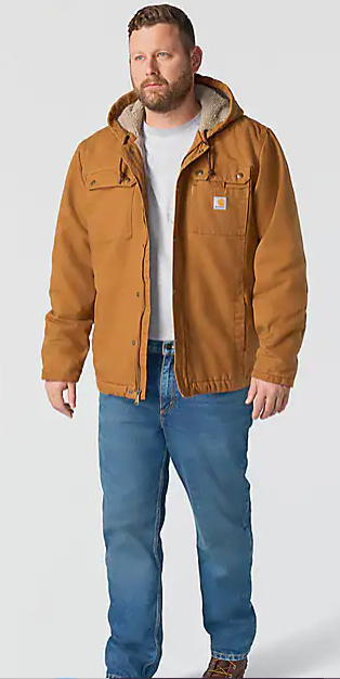 Washed Duck Carhartt Brown Bartlett Jacket Open Front Veiws