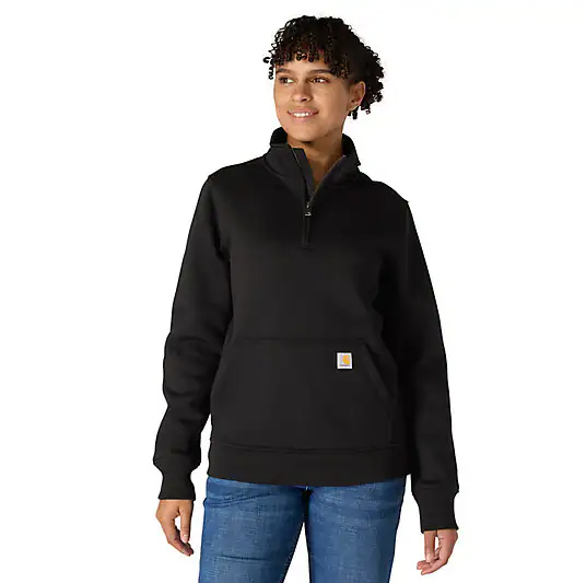 Women's Clarksburg Quarter-Zip Black Sweatshirt Front Veiws